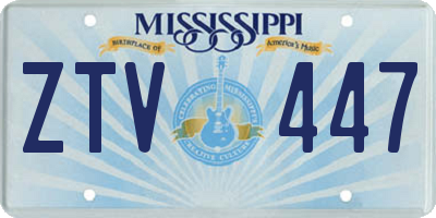 MS license plate ZTV447