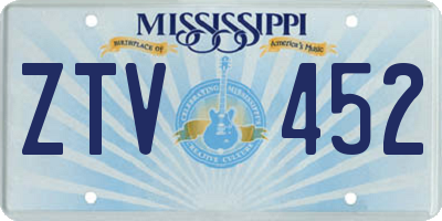 MS license plate ZTV452