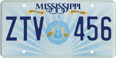MS license plate ZTV456
