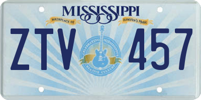 MS license plate ZTV457