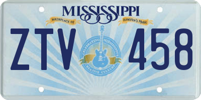 MS license plate ZTV458