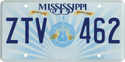 MS license plate ZTV462