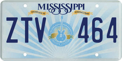 MS license plate ZTV464