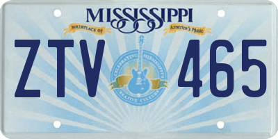 MS license plate ZTV465
