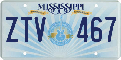 MS license plate ZTV467