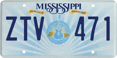 MS license plate ZTV471