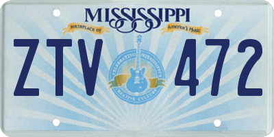 MS license plate ZTV472