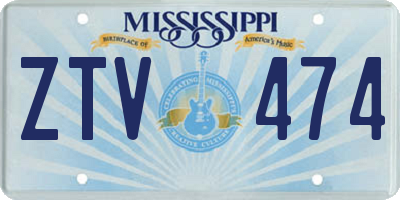 MS license plate ZTV474