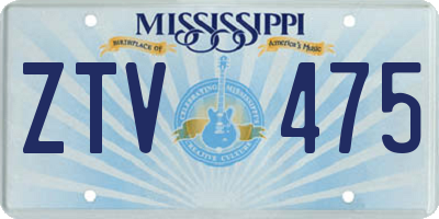 MS license plate ZTV475