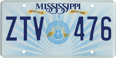 MS license plate ZTV476