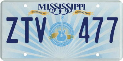 MS license plate ZTV477