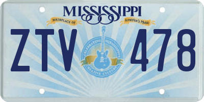 MS license plate ZTV478
