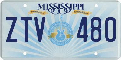 MS license plate ZTV480