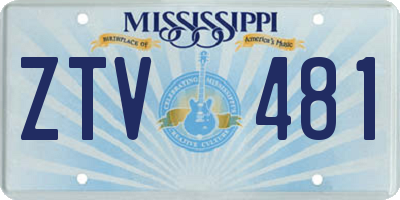 MS license plate ZTV481