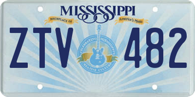 MS license plate ZTV482