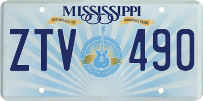 MS license plate ZTV490