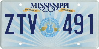 MS license plate ZTV491