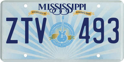 MS license plate ZTV493