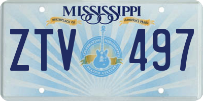 MS license plate ZTV497