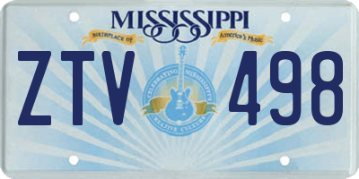 MS license plate ZTV498