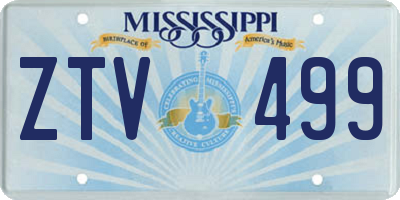 MS license plate ZTV499