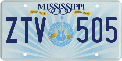 MS license plate ZTV505