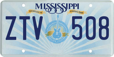MS license plate ZTV508
