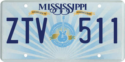 MS license plate ZTV511