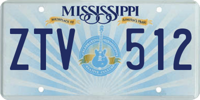 MS license plate ZTV512