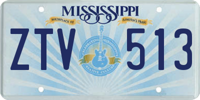 MS license plate ZTV513