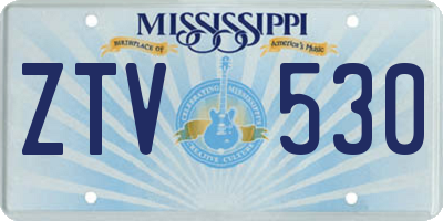 MS license plate ZTV530