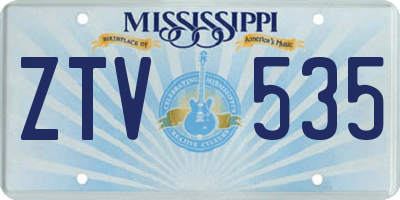 MS license plate ZTV535