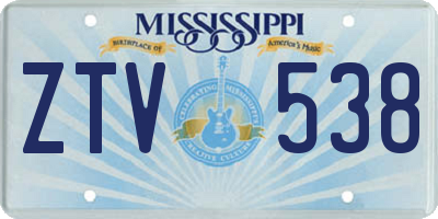 MS license plate ZTV538