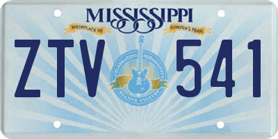 MS license plate ZTV541