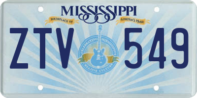MS license plate ZTV549