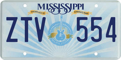 MS license plate ZTV554