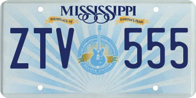 MS license plate ZTV555