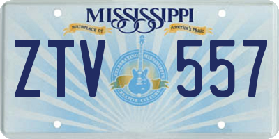 MS license plate ZTV557