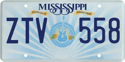 MS license plate ZTV558