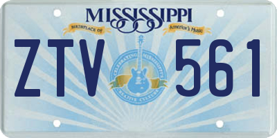 MS license plate ZTV561
