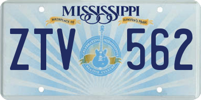 MS license plate ZTV562
