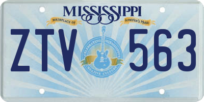 MS license plate ZTV563
