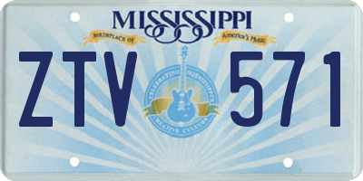MS license plate ZTV571