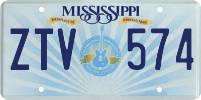 MS license plate ZTV574