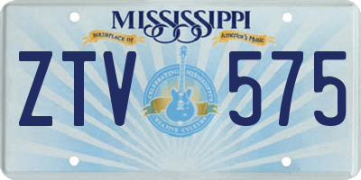 MS license plate ZTV575