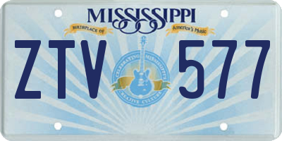 MS license plate ZTV577