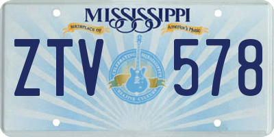 MS license plate ZTV578