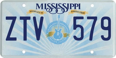 MS license plate ZTV579