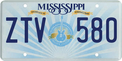 MS license plate ZTV580