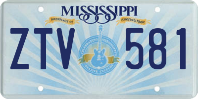 MS license plate ZTV581
